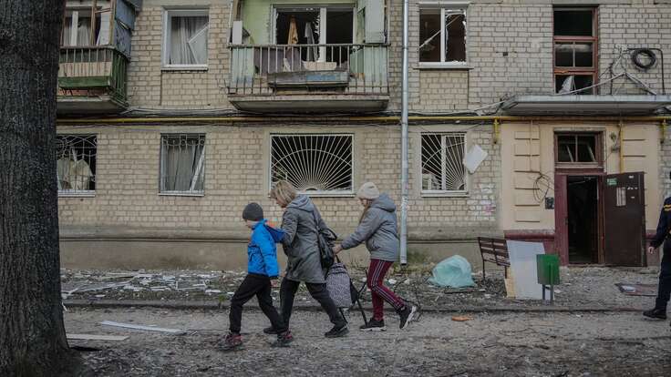 Portrait of Nina in the kitchen of her home in Ukraine.
